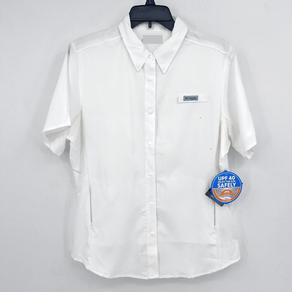 COLUMBIA Womens Tamiami II Short Sleeve Shirt Medium White Sun Protection NWT - Picture 5 of 12